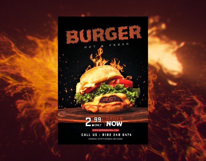 Burger Advertising Poster Design