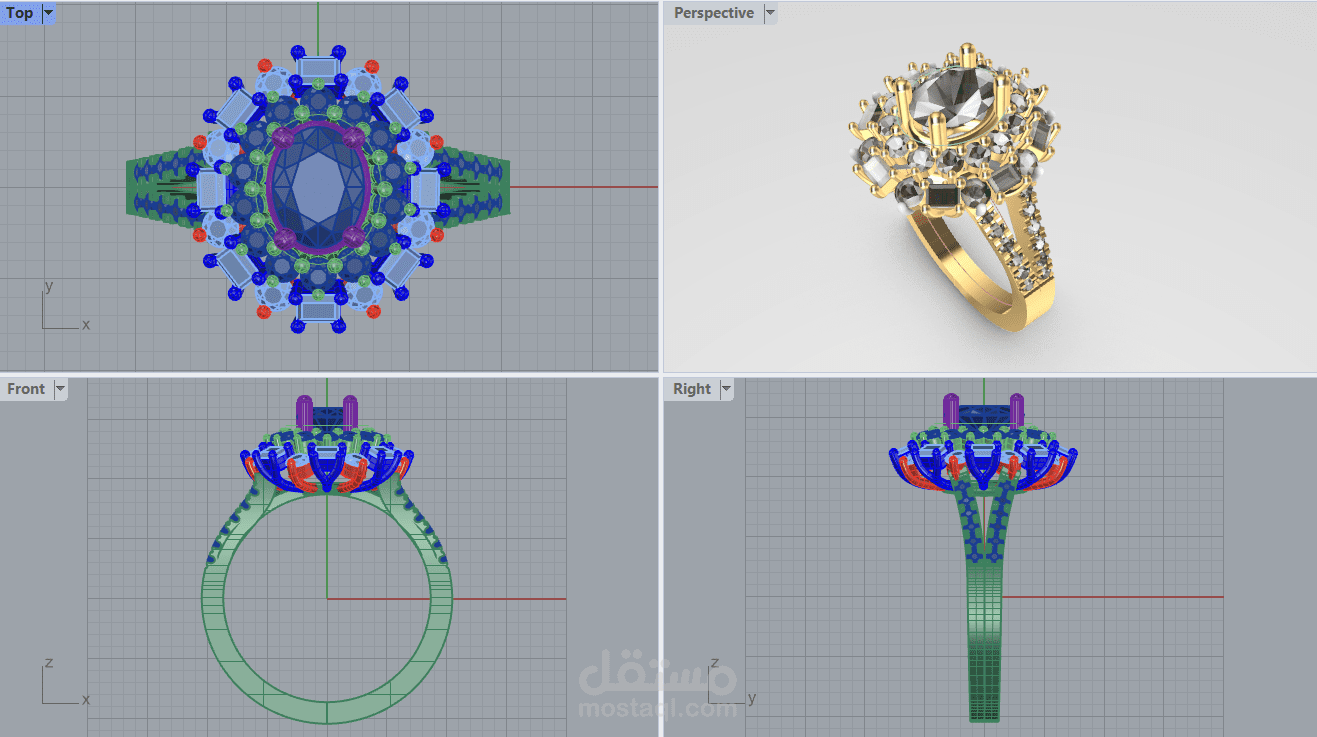 تصميم خاتم ثلاثي الابعاد 3d