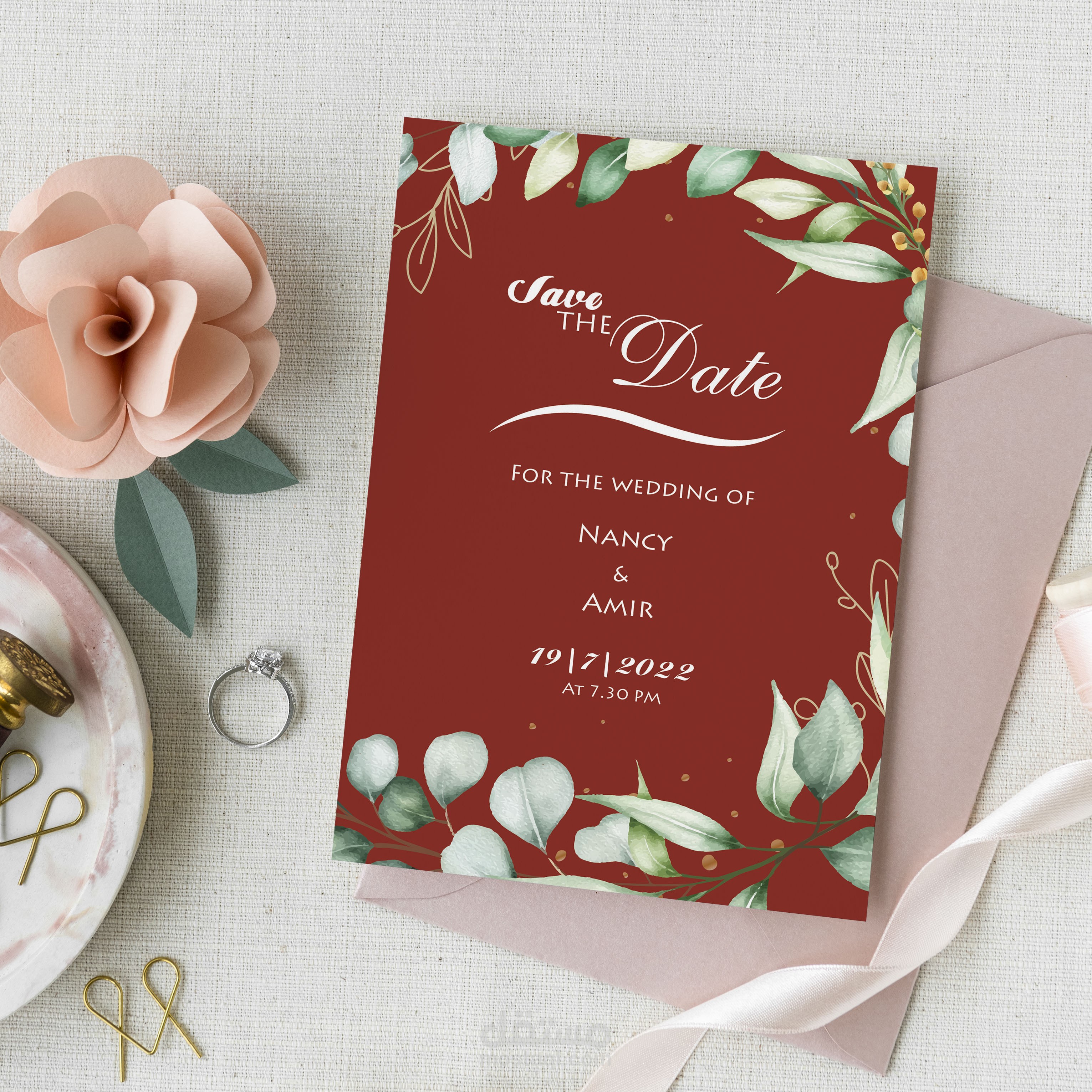 تصميم بطاقة دعوة زفاف | Wedding invitation card design