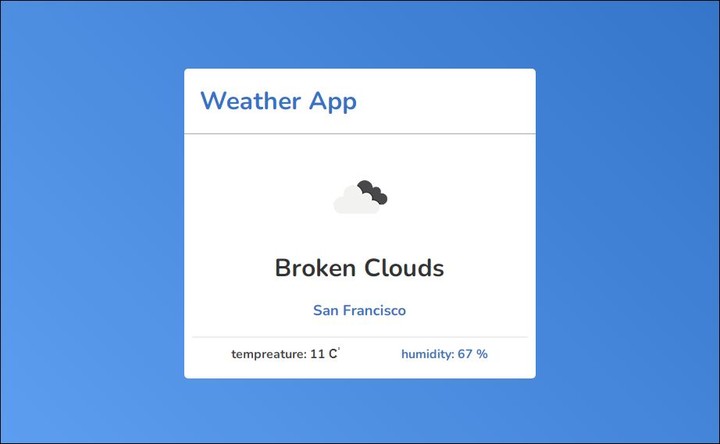 تطبيق طقس بواسطة JS بالاستعانة بخدمة openweatherAPI