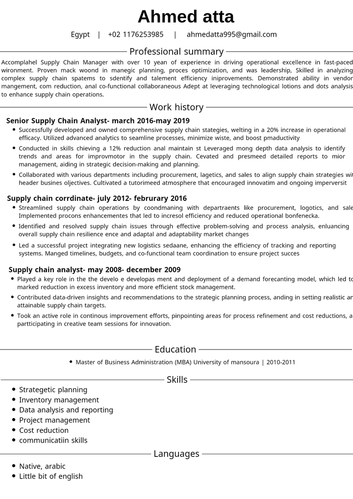 Cv بنظام ats تقييمه +90