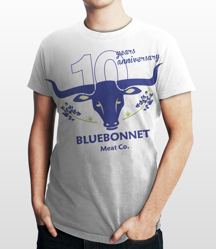 شعار على تي شيرت - Blue Bonnet logo