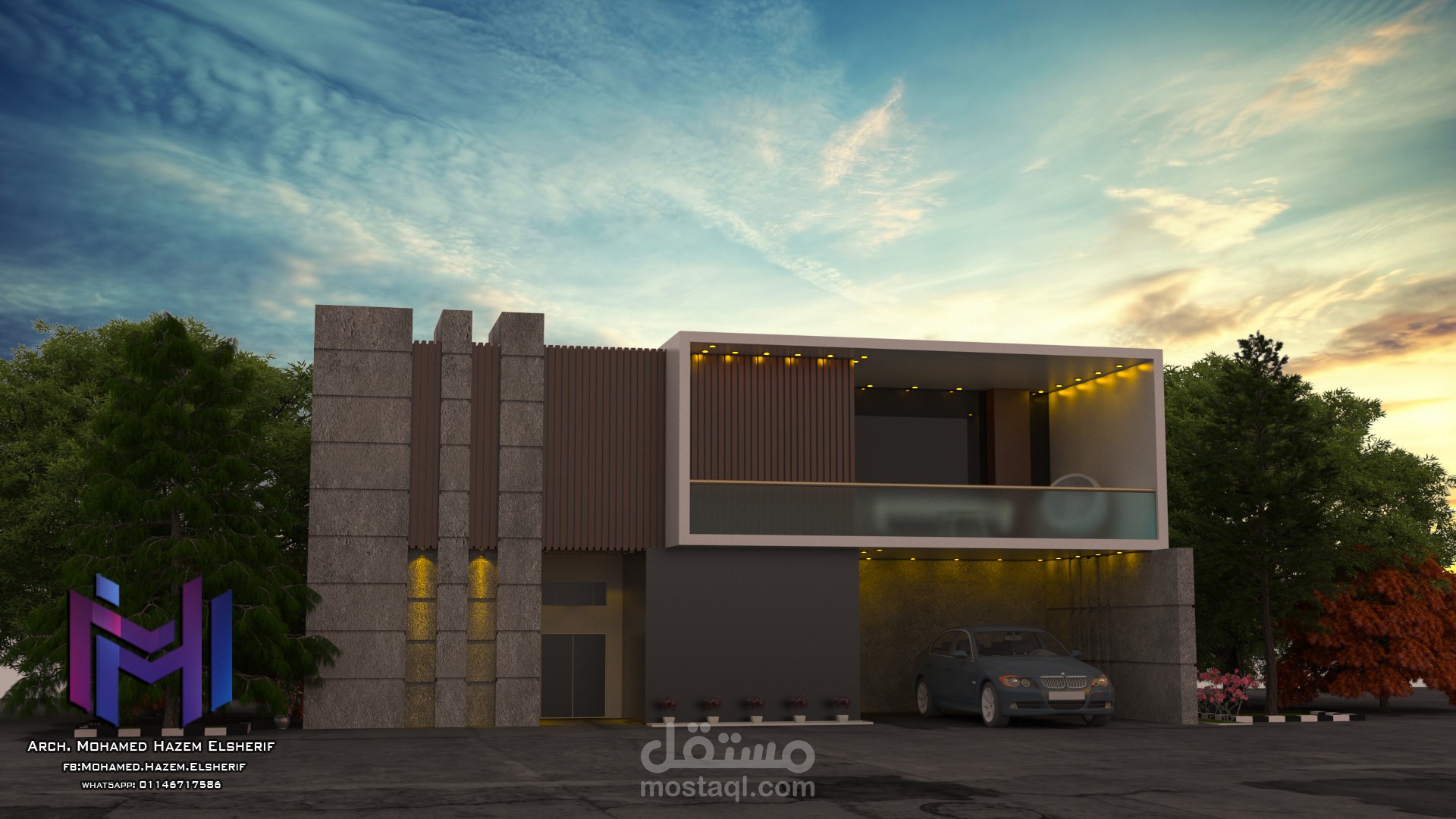 Exterior design of a duplex house