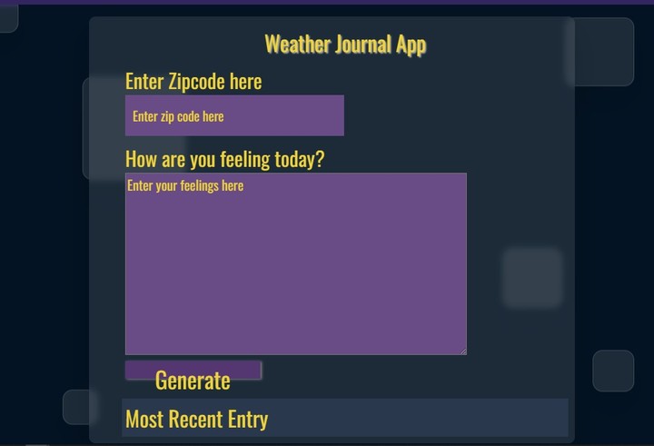 Weather Journal App