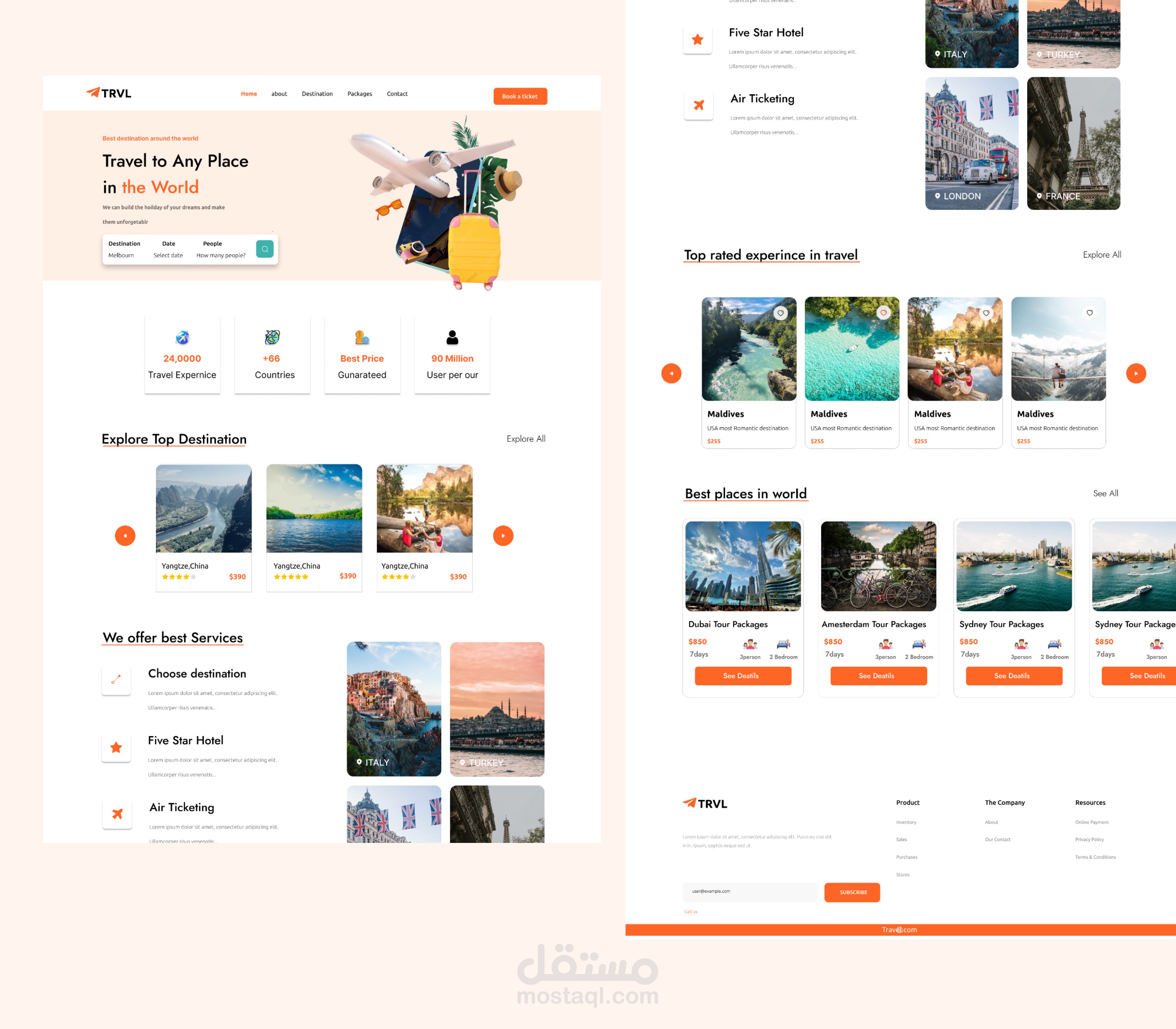 Travel website design UX/UI