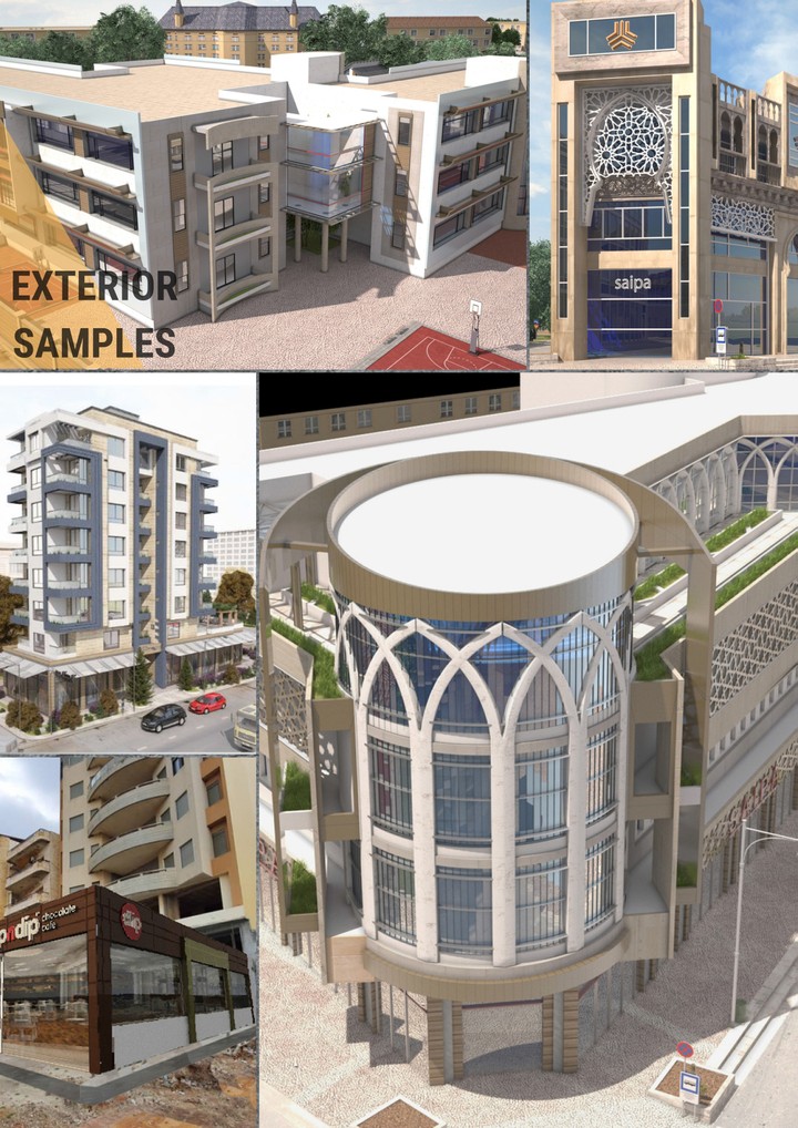 3D exterior modiling and render for multible project (resedental , common use ,commercial)