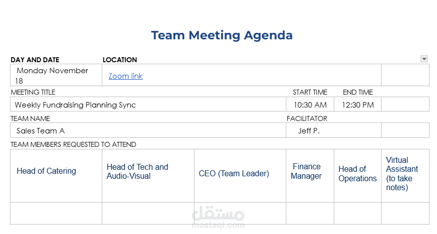 Meeting Agenda