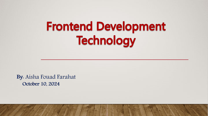 Presentation about Frontend Development Technology