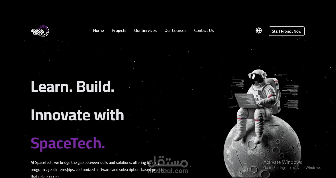 Space tech Landing page
