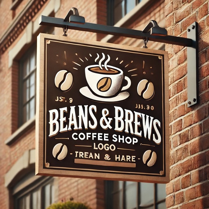 عرض مشروع تصميم شعار لمقهى "Beans & Brews"