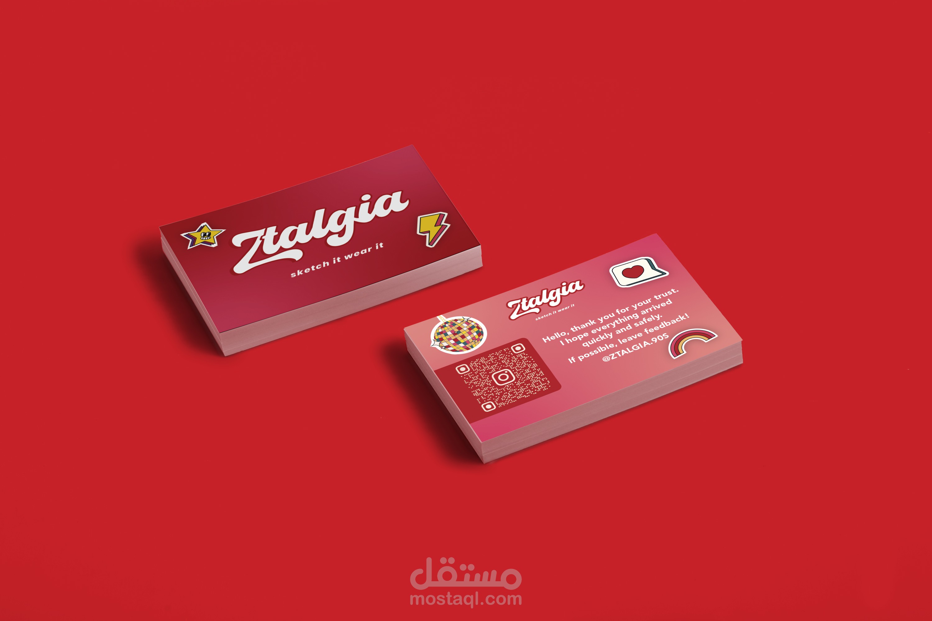 ztalgia thanks card 2 face