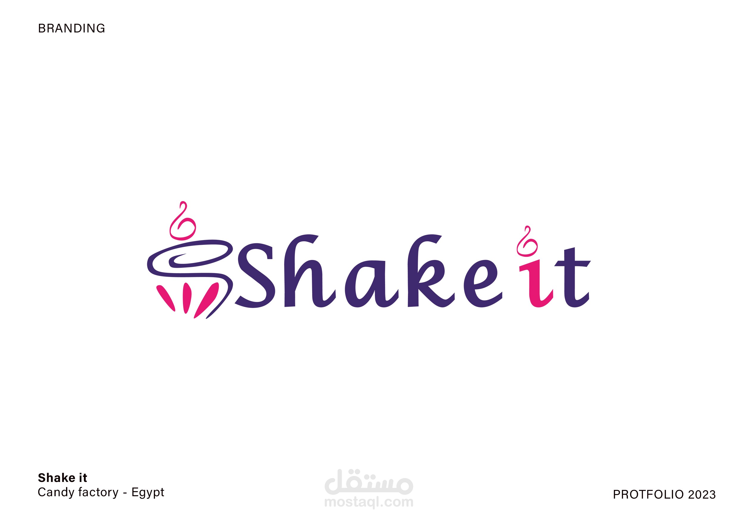 هوية بصرية و علامة تجارية لشركة '' shake it ''