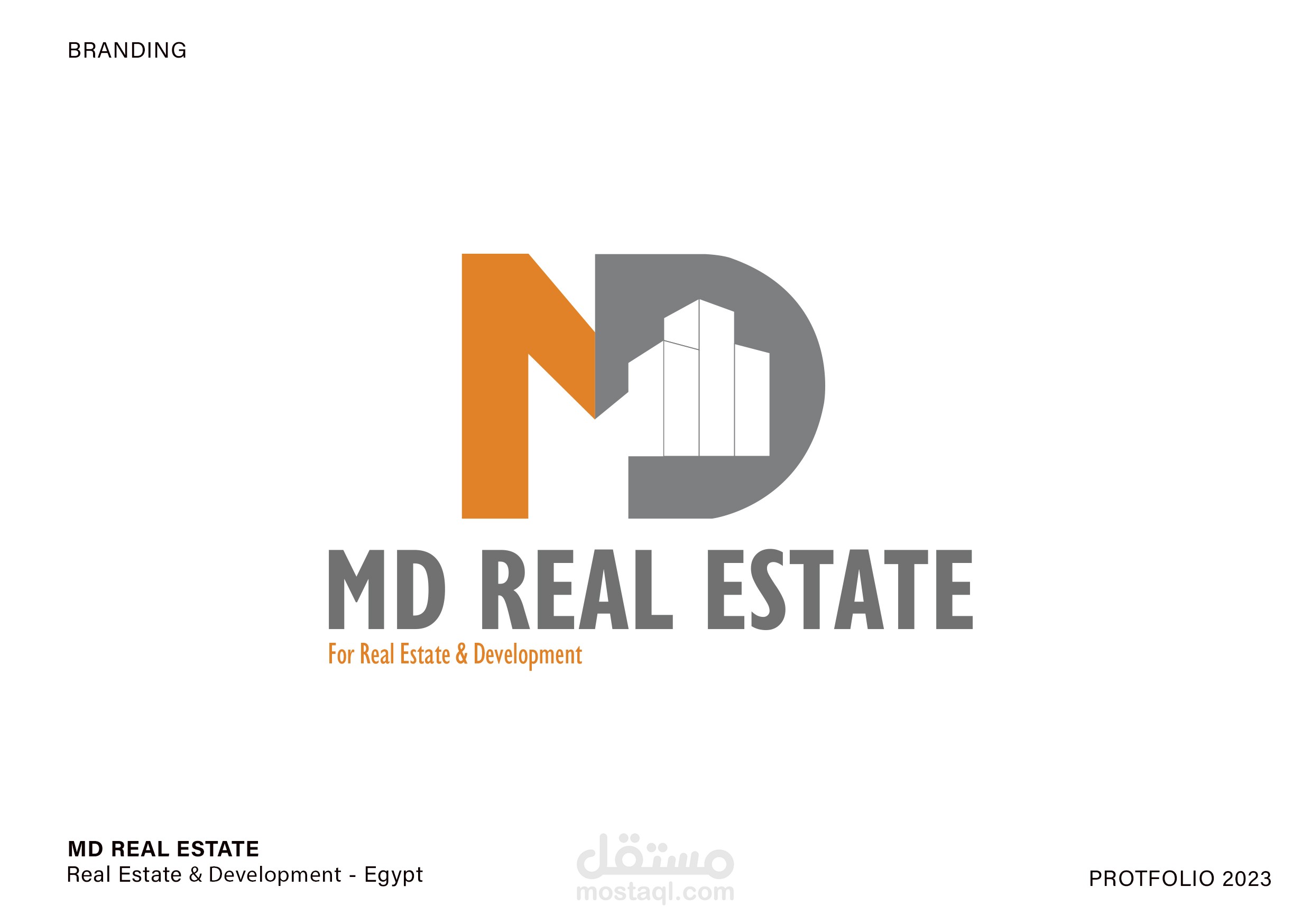 هوية بصرية و علامة تجارية لشركة '' MD real estate ''