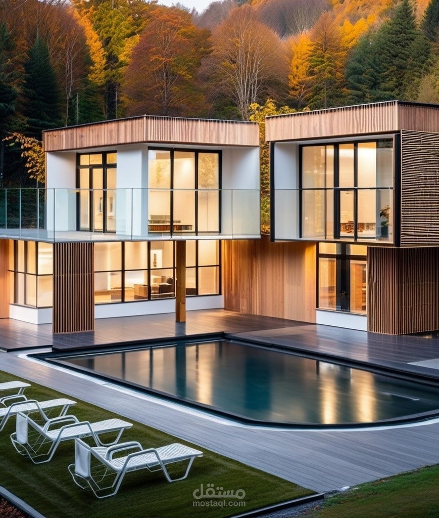 تصميم فيلا سكنية – منظور ثلاثي الأبعاد (3D)
