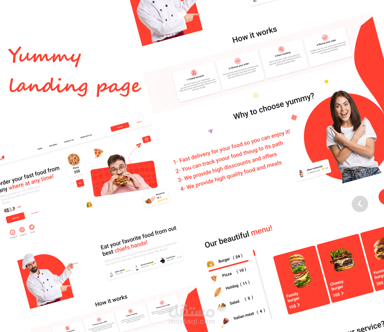 Yummy landing page design