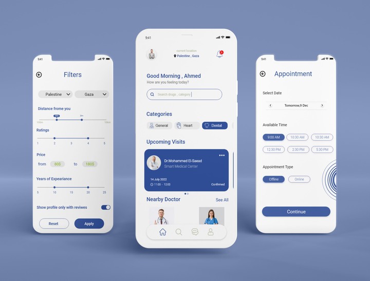 تصميم تطبيق عيادة | Doctor app