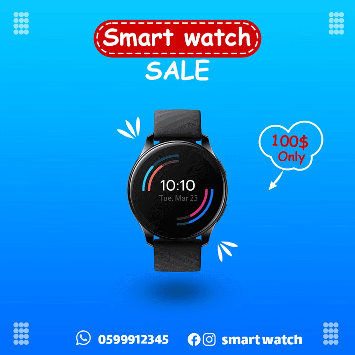 تصميم سوشيال ميديا لساعة smart watch