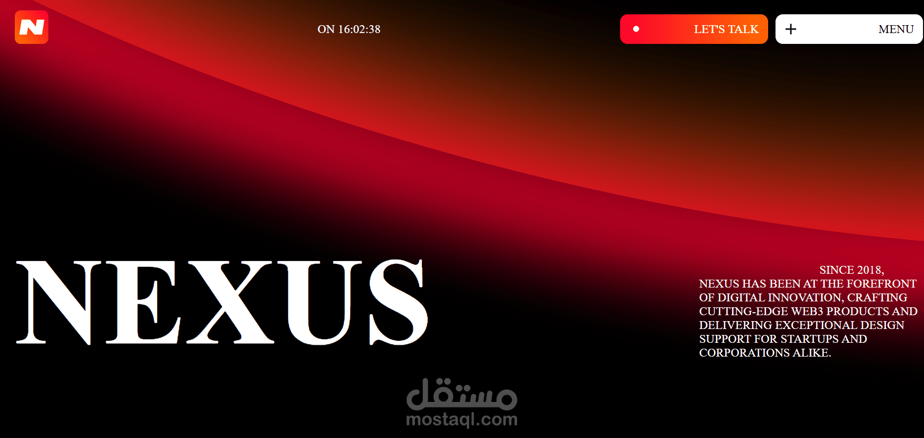 Nexus Agency Website – موقع تفاعلي مبني بفخامة وتصميم جذاب وحديث