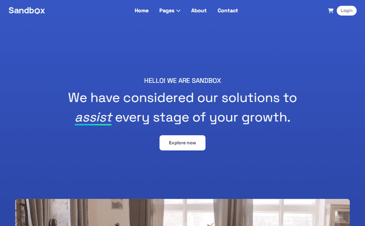 متجر Sandbox with landing page