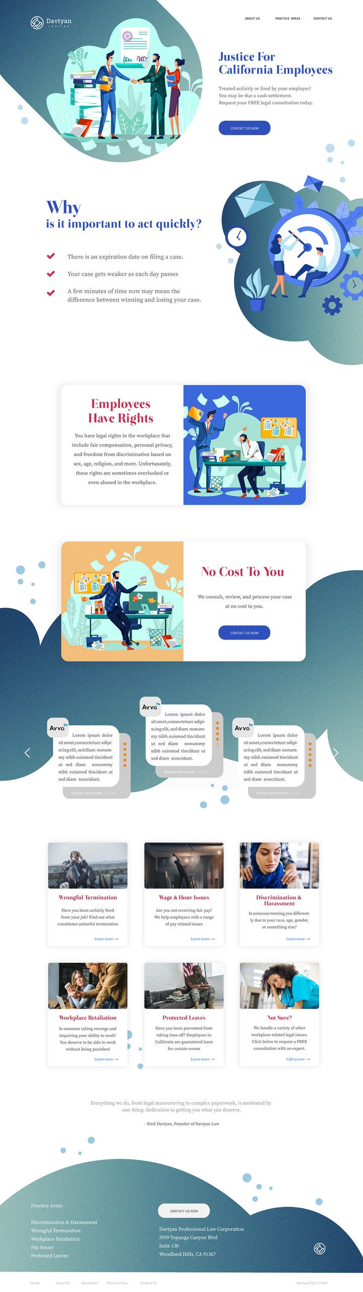 davtyanlaw landing page design