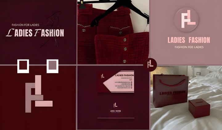 Complete Visual Identity Design for a Women's Clothing Store / تصميم هوية بصرية متكاملة لمحل ألبسة نسائية