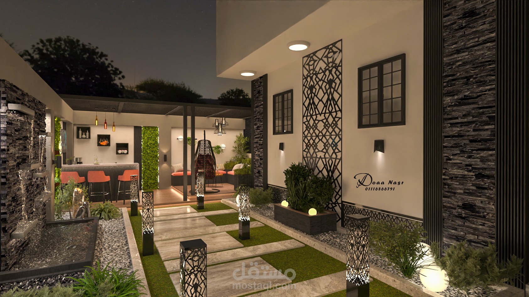 Design of home garden in the 10th of Ramadan city