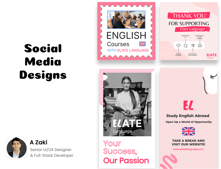 Social Media Designs for Elate Language