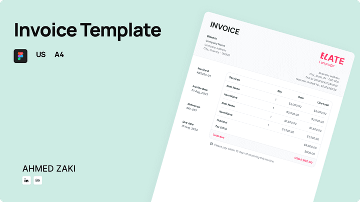 Invoice Template Design / A4