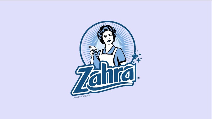 شعار وهويه لبراند منظفات يسمي (zahra)