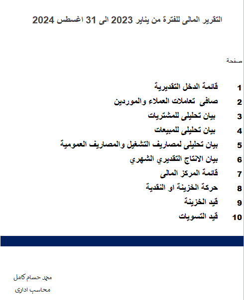 تقرير مالي مفصل