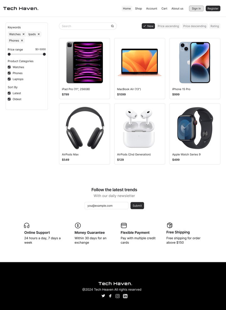 Tech Haven E-Commerce Website