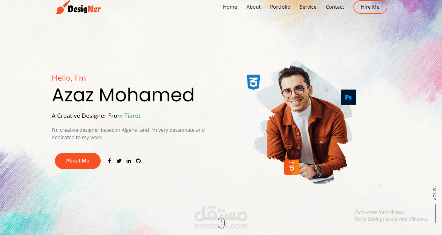 Portfolio website using wordpress 
