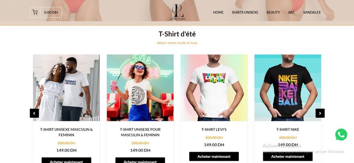 boutique de vente en detail en ligne