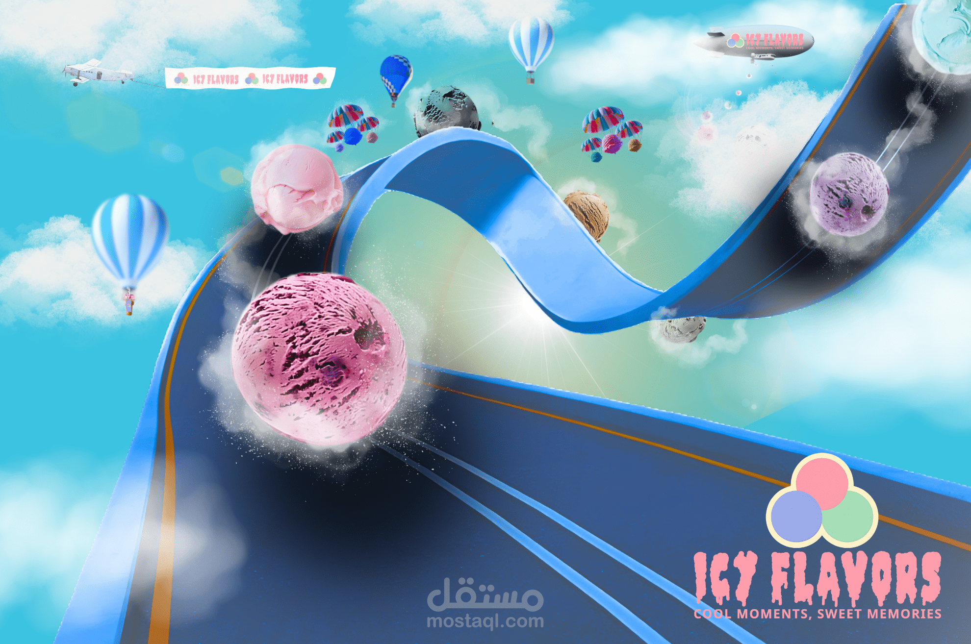 ICE FLAVORS Social Media Designs for an Advertising Campaign