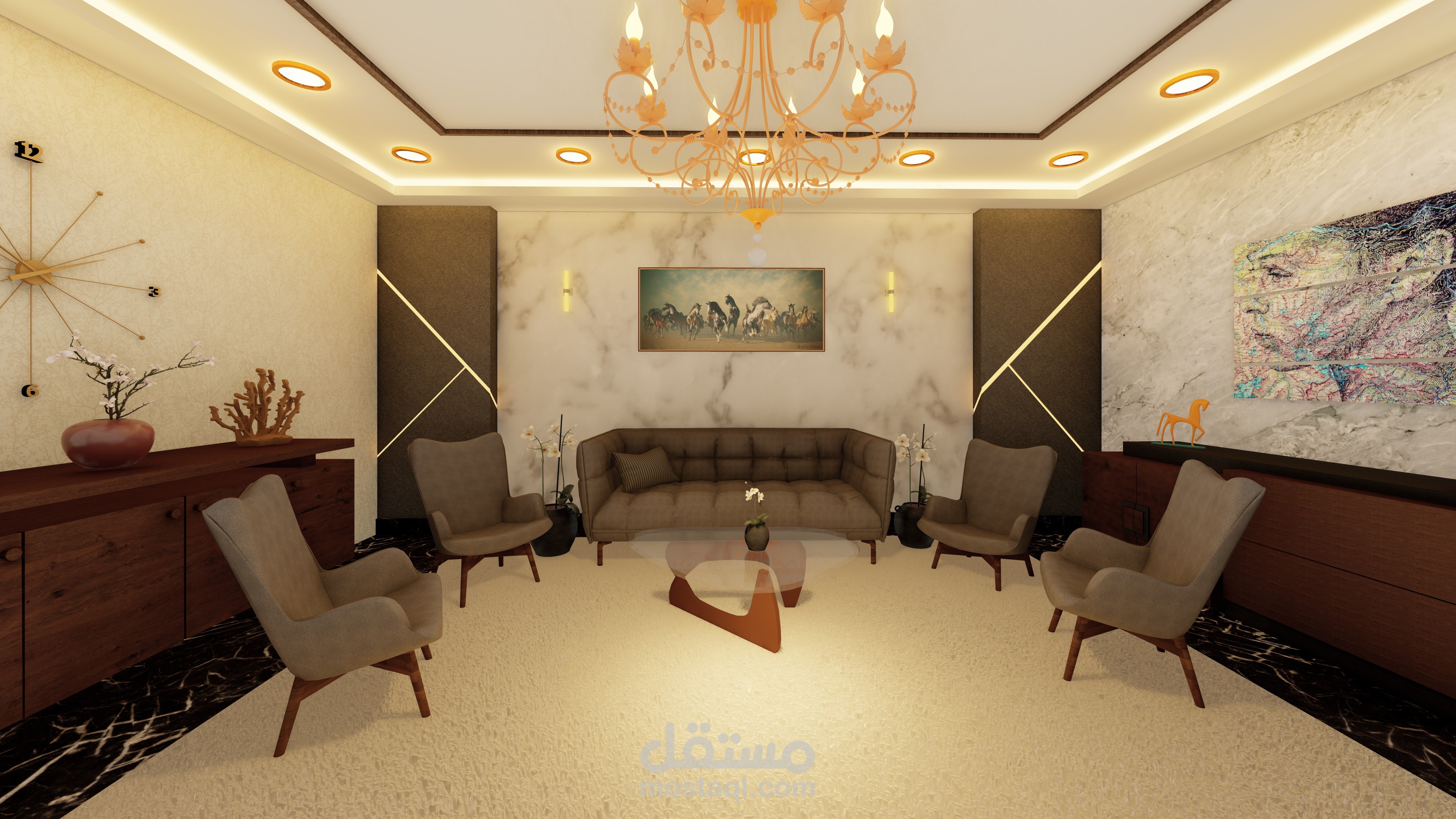LIVING ROOM INTERIOR DESIGN | مستقل