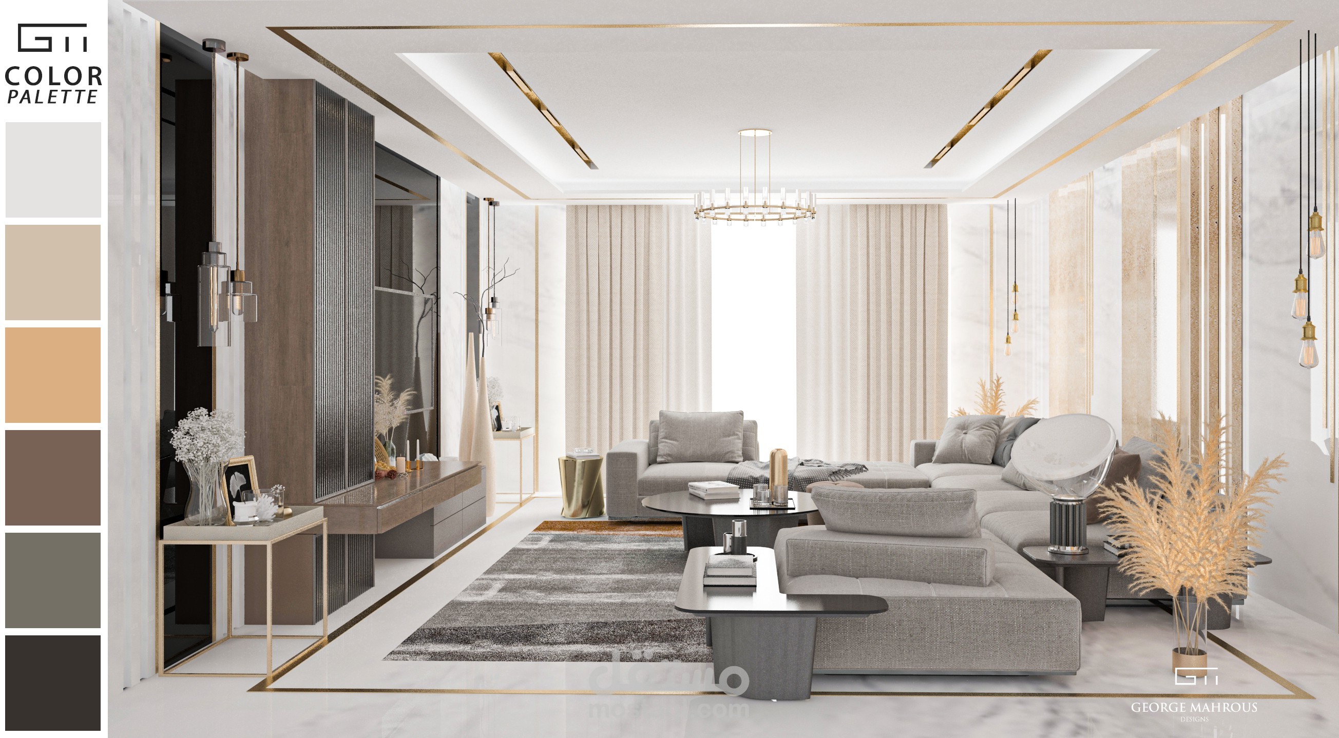 Living room interior design | مستقل
