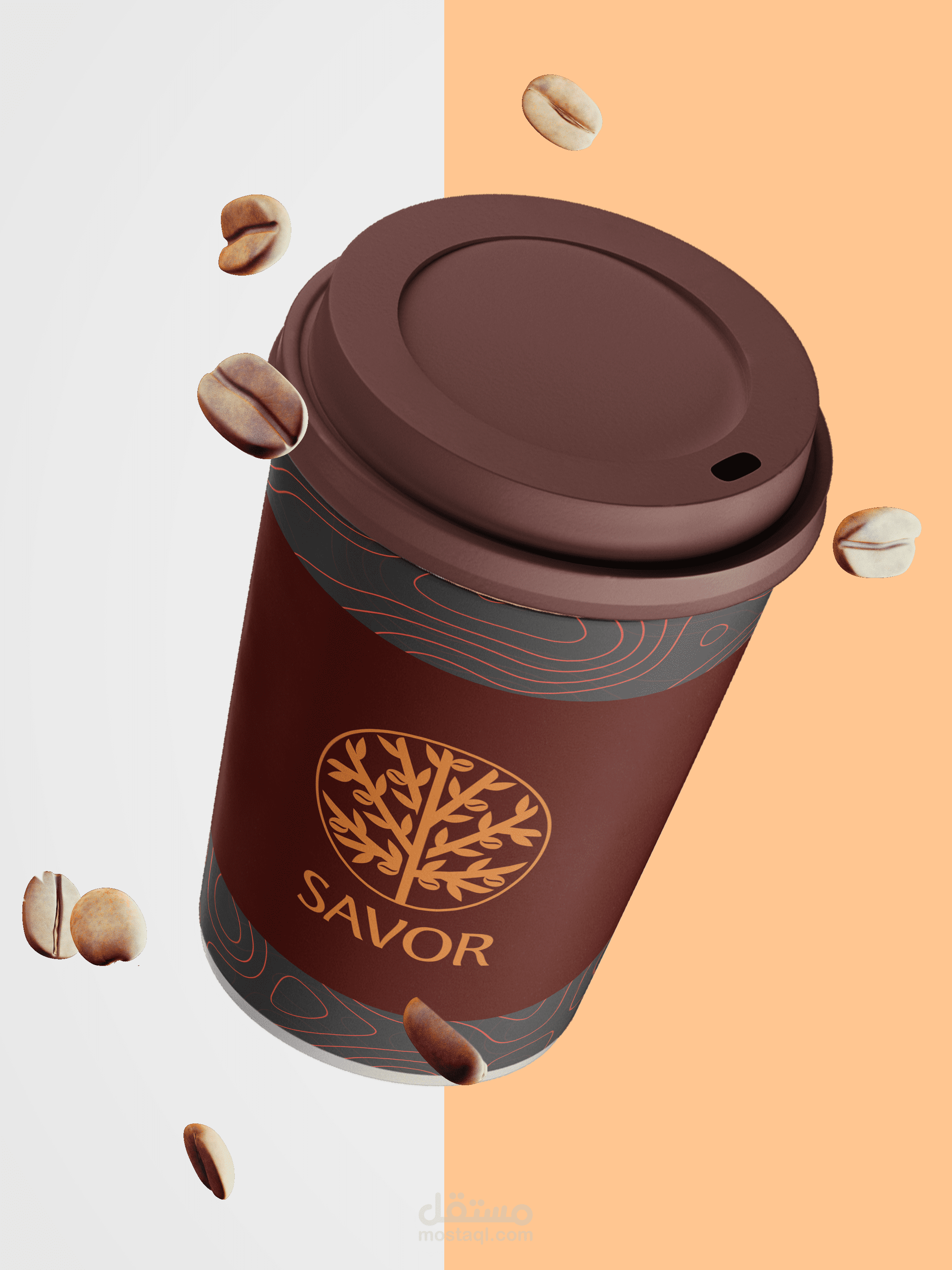 عدة تصاميم لمحل قهوة savor