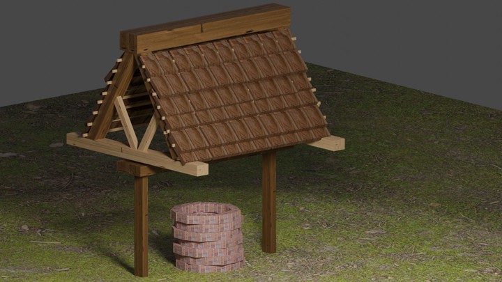well and wall 3D model