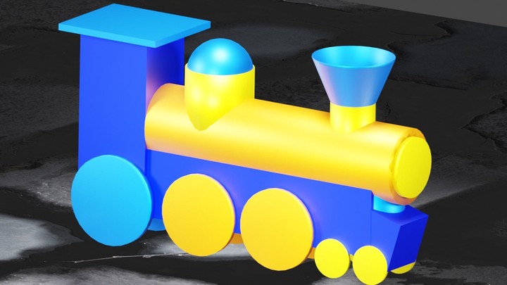 train cartoone 3D model