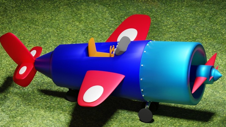 plane war cartoone 3D model