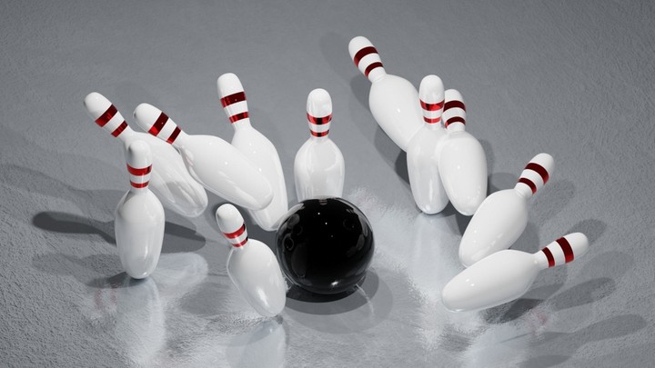 Bowling Ball and Pins 3D model