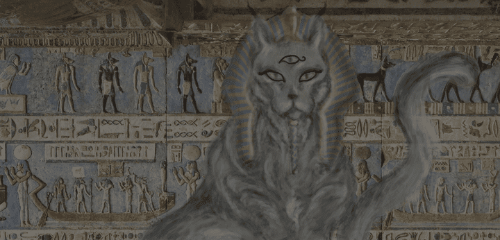 Digital painting of an egyptian cat