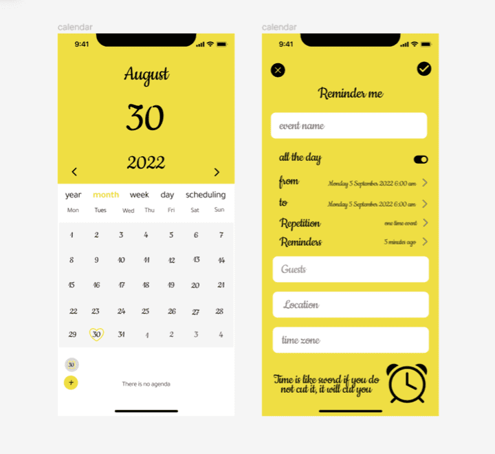 A calendar application to set and schedule your appointments