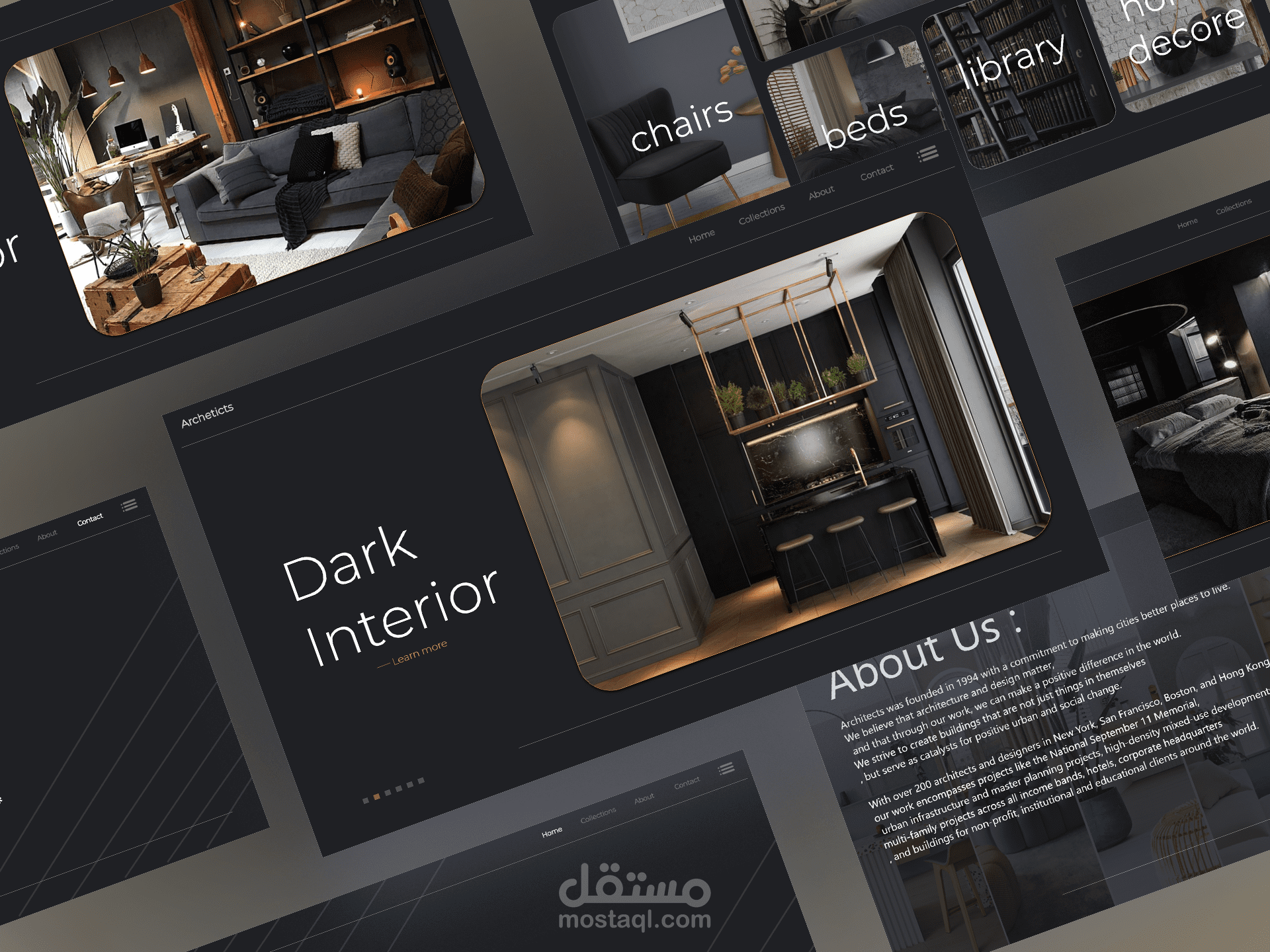 Dark Interior Landing Page