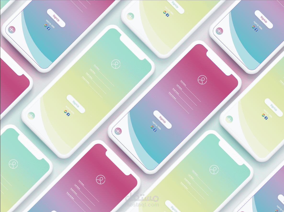 Pastel Login UI/UX Design