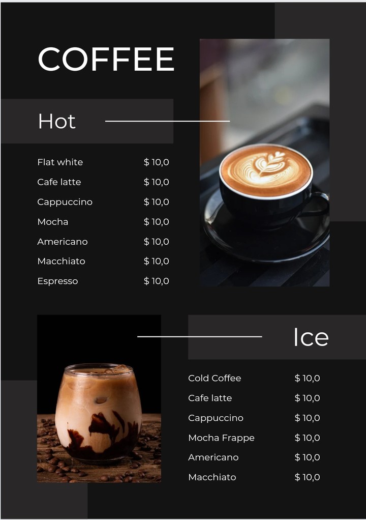 هوية بصرية Coffee menu