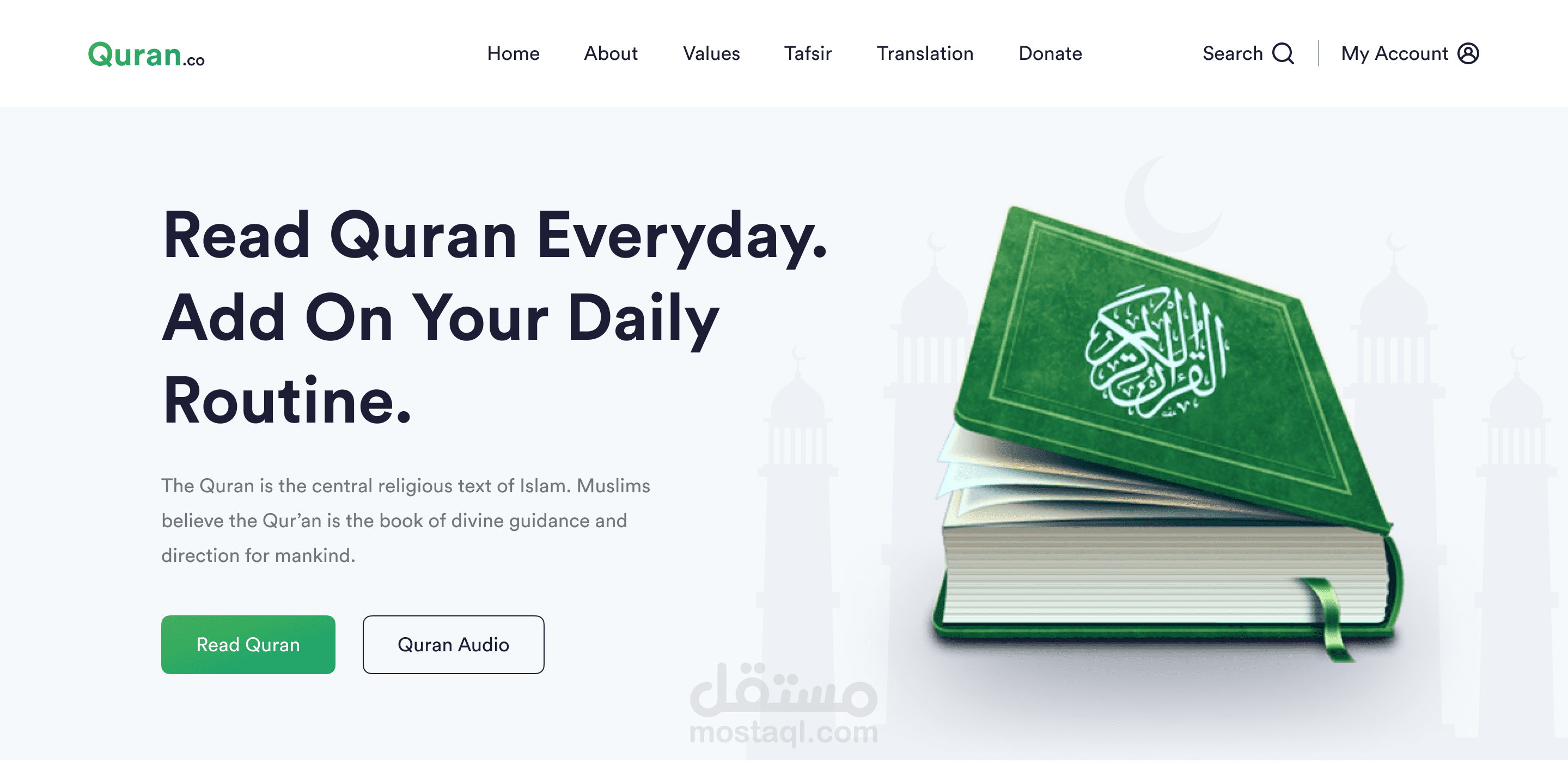 موقع قران كريم Html Css Javascript Jquery Quran مستقل