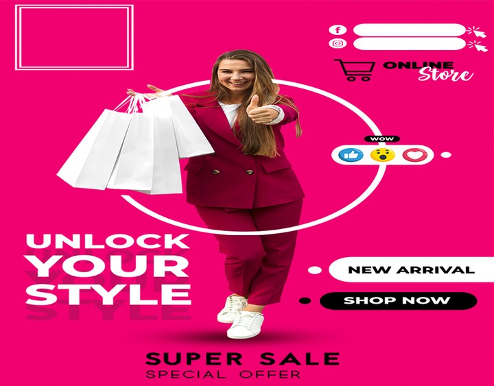 كارت/فلاير/بانر مشتريات للملابس "سوشيال ميديا " Fashion sale banner template