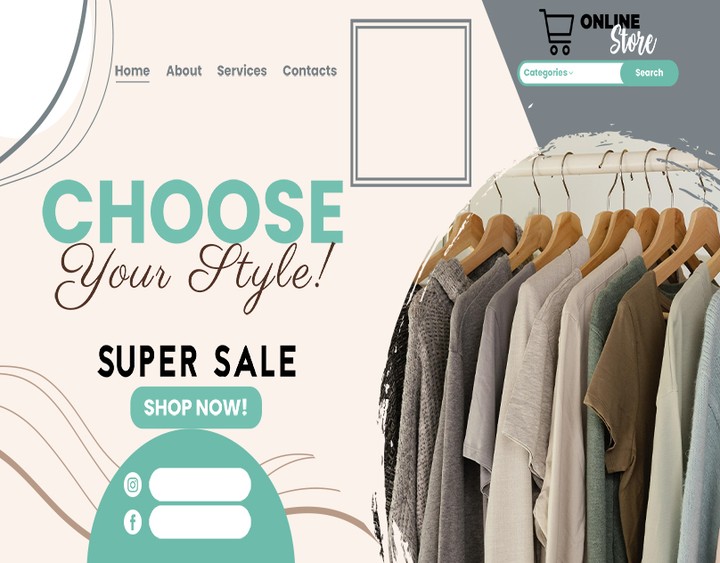 كارت/فلاير/بانر مشتريات للملابس "سوشيال ميديا " Fashion sale banner template