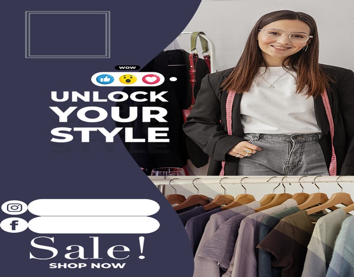 كارت/فلاير/بانر مشتريات للملابس "سوشيال ميديا " Fashion sale banner template